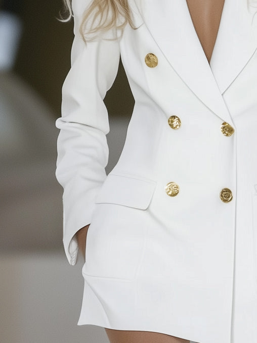 【24-hour shipping out】High-end Elegant Long-Sleeved Suit Mini Dress