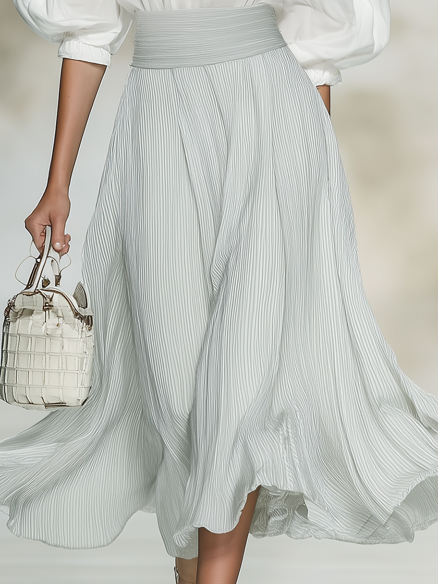 Elegant And Comfortable Short-sleeved Top And Skirt Set