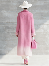 Urban Elegance Pink Gradient Long Coat