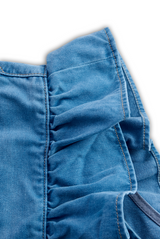 【24-hour shipping out】Fashionable Ruffle Strap Denim Shorts Jumpsuit