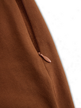 Western Retro Brick Red Cotton Long Sleeve Tassel Maxi Dress