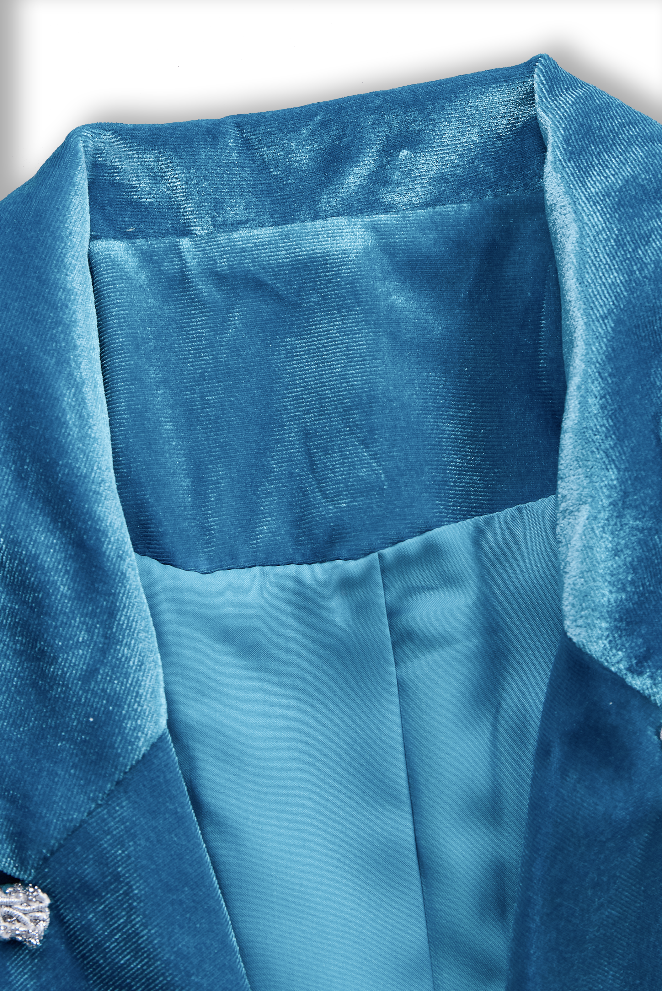 Casual Loose Retro Solid Velvet Pocket Blazer