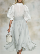 Elegant And Comfortable Short-sleeved Top And Skirt Set