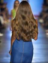 【24-hour shipping out】Premium Denim V-Neck Zipper Mini Dress