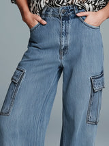 Casual Retro Pocket Loose Jeans