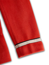 Ruffled Stand-up Collar Single-breasted Rose Embroidered Woolen Jacket