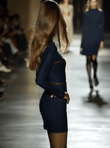 Retro Elegant Artistic Blue Denim Mini Dress