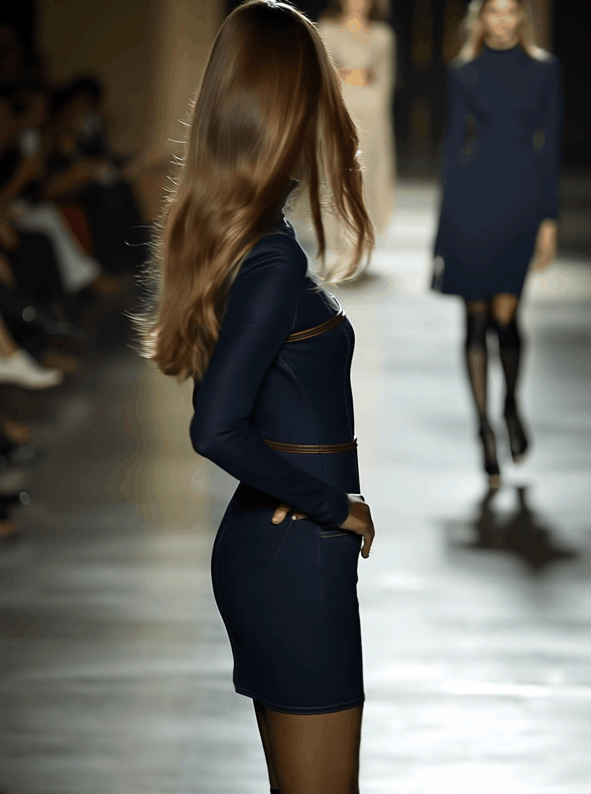 Retro Elegant Artistic Blue Denim Mini Dress