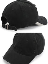 Casual And Fashionable Distressed Cotton Ripped Baseball Cap