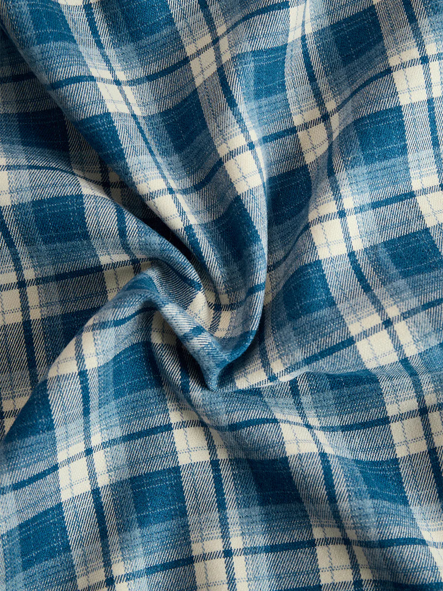 Plaid Lapel Maxi Dress in Reddish Brown