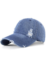 Ripped Denim Casual Sports Baseball Cap
