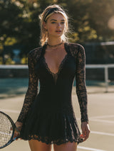 Elegant And Sexy Black Lace Athletic Mini Dress