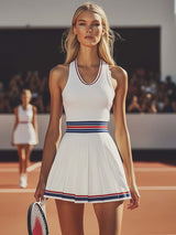 【24-hour shipping out】Fashion Sports Vest Pleated Tennis Mini Dress