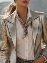 Modern And Cool Silver Suit Blazer
