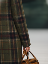 Retro Plaid Long Woolen Coat