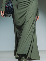 Casual Sporty Green Hooded Half-zip Maxi Dress