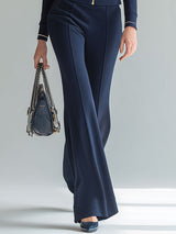 Casual And Versatile Blue Zippered Cotton Jacket And Pants Set.