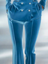 Casual Loose Retro Solid Color Velvet Flared Pants