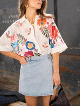 Carla Floral Print Short-Sleeved Shirt