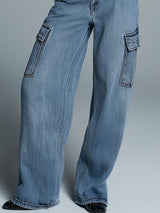 Casual Retro Pocket Loose Jeans