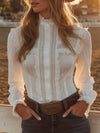 【24-hour shipping out】Western-style White Lace Button-down Shirt