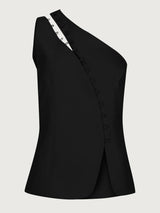 Ascent One-Shoulder Button Detail Top