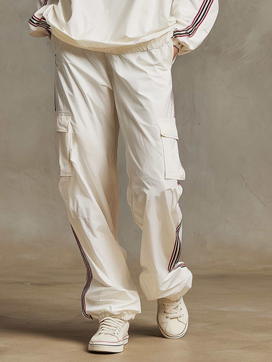 Casual Sports Webbing White Quick-drying Hooded Sun Protection Sweatpants Set