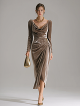 Elegant Velvet Midi Dress