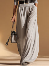 Casual Black Halter-neck Two-piece Style Grey Cotton Top And Pants Set