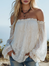 Vintage And Elegant Off-the-shoulder Lace T-shirt