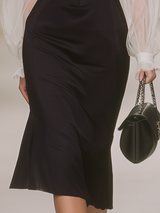 Stylish And Elegant Long-sleeved Mermaid Midi Dress