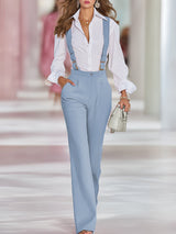 Fashionable And Casual Pink Corduroy Adjustable Overalls