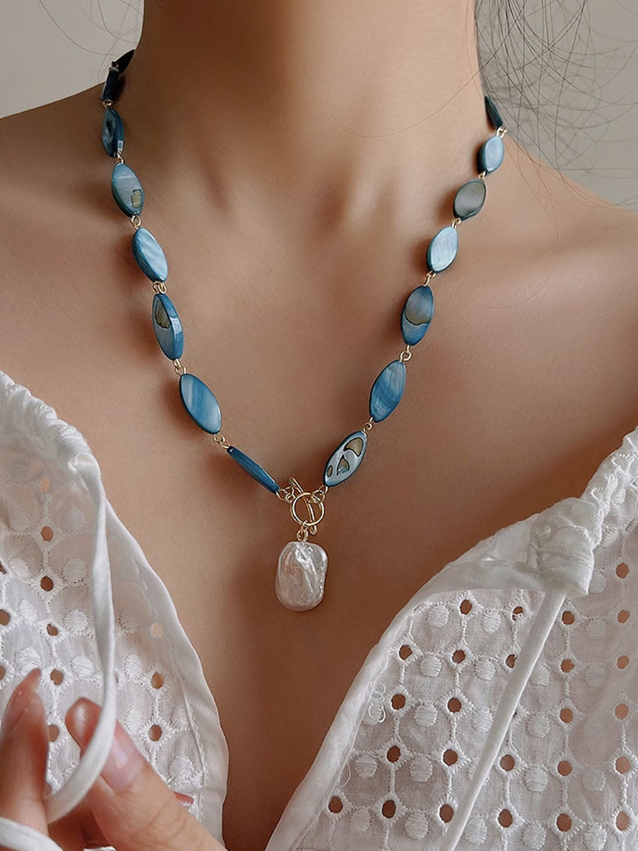 Natural Baroque Pearl Fashion Holiday Clavicle Necklace