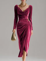 Elegant Velvet Midi Dress