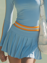 Relaxed Sporty Style Stand-collar Long-sleeved Mini Dress Set