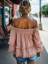 Vintage Off Shoulder Long Sleeve Loose Shirt