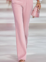 Fashionable And Casual Pink Corduroy Adjustable Overalls