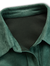 Bohemian Retro Tassel Lapel Long Sleeve Suede Shirt