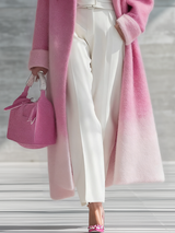 Urban Elegance Pink Gradient Long Coat