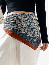 Retro Contrast Bohemian Paisley Print Satin Scarf