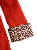 Lapel Single-breasted Leopard Print Wool Coat