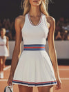 【24-hour shipping out】Fashion Sports Vest Pleated Tennis Mini Dress