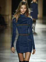 Retro Elegant Artistic Blue Denim Mini Dress