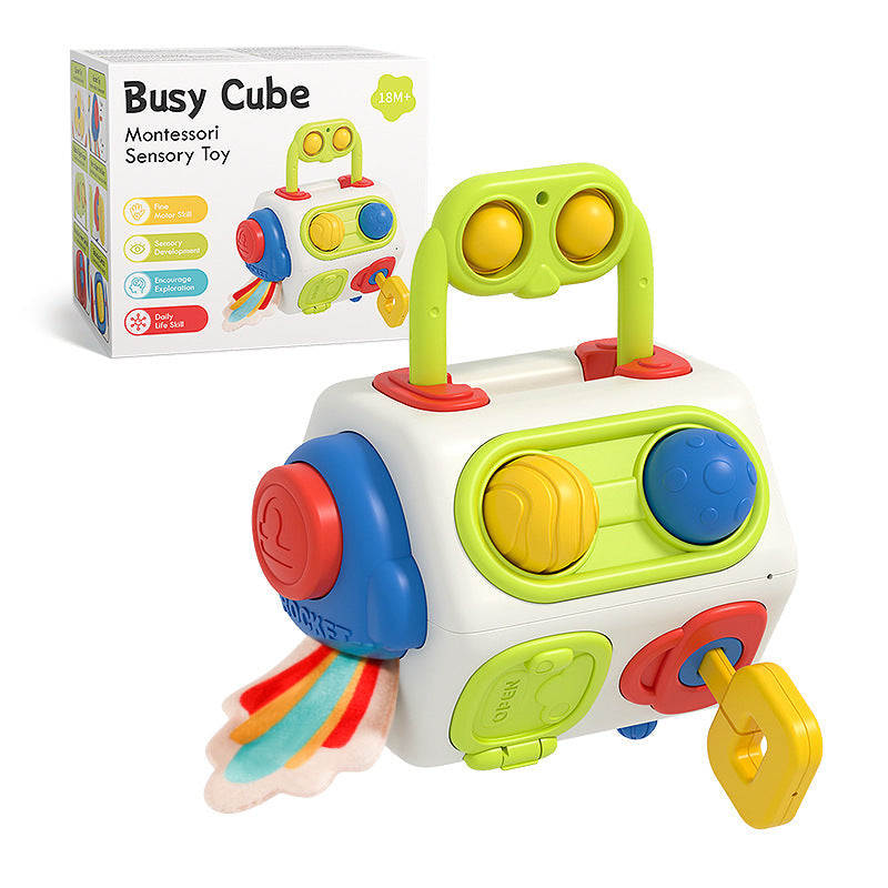9-in-1 Busy Cube for Toddlers – Montessori Sensory Activity Toy for Ages 1–3