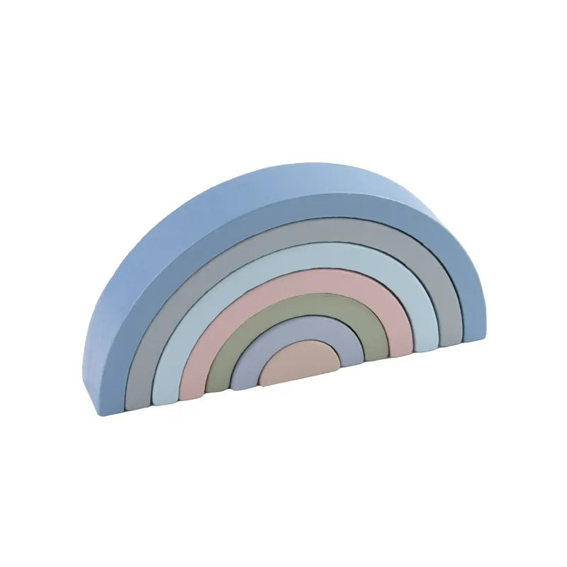 Colorful Wooden Rainbow Toy for Toddlers