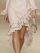 Comfortable And Elegant V-neck Ruffled Midi Dress