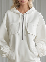 Casual And Stylish Beige-grey Ruffled White Hooded Sporty Mini Dress