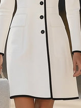 【24-hour shipping out】Light Luxury Contrasting Hem Round Neck Dress