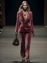 【24-hour shipping out】Vintage Elegant Rose Pink Velvet Suit