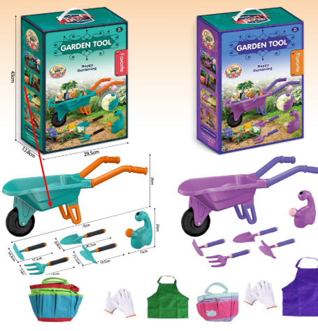 Kids Garden Wheelbarrow Set – Outdoor Gardening Toy Kit with Tools
